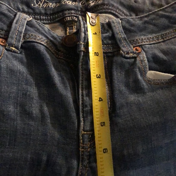 AMERICAN EAGLE ORIGINAL BOOT STRETCH JEANS 6 long. Crotch is 6”. Length is 32” - Picture 2 of 7